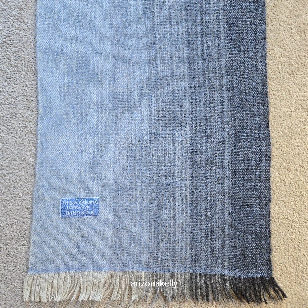 Handwoven Wool Scarf Atelje Carding Tweed Gradient Ombre Sweden Scandinavia - Picture 14 of 14